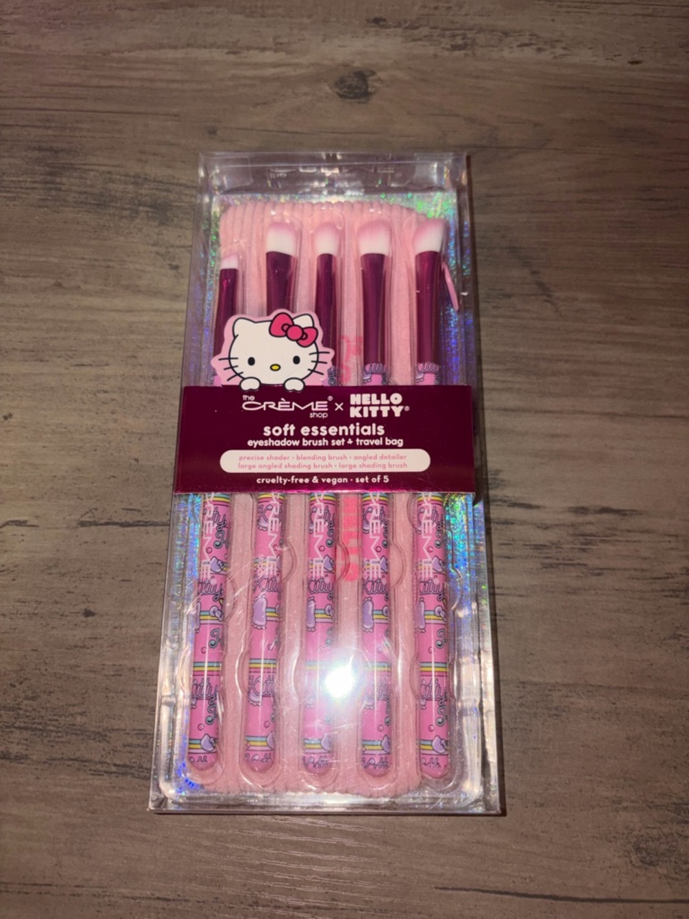 Hello Kitty 5pc Eyeshadow Brush Set Pink Handles Sanrio Makeup Brushes NWT